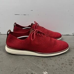 Cole Haan Red Cloth Oxford Dress Shoes Mens 13 M Zero Grand Lace Up C27962